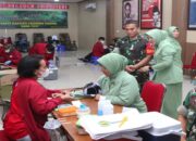 Sambut HUT Ke-78 Persit KCK Tahun 2024, Kodim 0808/Blitar Gelar Bakti Sosial Donor Darah
