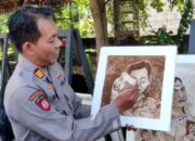 Kreatif! Polisi Kediri Ajak Pelajar Melukis dengan Ampas Kopi Rayakan Hari Bhayangkara ke-78