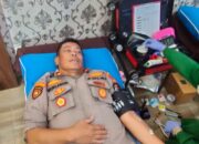Kapolsek Mojoroto Bersama Jajarannya Ikut Donor Darah di Polres Kediri Kota dalam Rangka Sambut HUT Bhayangkara ke 78