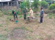 Peduli Kelestarian Alam, Babinsa Pos Wonotirto Bersama Warga Laksanakan Penanaman Pohon
