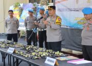 Sipropam Polres Nganjuk Gelar Pemeriksaan Berkala Senjata Api Laras Pendek Organik dan Amunisi