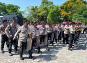 Polres Nganjuk Gelar Latihan Dalmas Gabungan Personel Polres dan Polsek, Disiapkan untuk Pilkada Serentak 2024