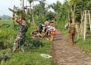 Bhabinkamtibmas dan Babinsa Desa Begendeng Kec Jatikalen, Kompak Kerja Bakti Bersama Warga
