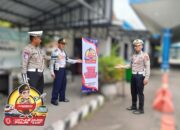 Polres Kediri Kota Pasang Banner dan Stiker “Mudik Aman Keluarga Nyaman” di Titik Strategis Terminal dan Bandara