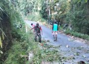 Minggu Bersih, Babinsa Ngadirenggo Bersama Warga Gotong Royong Bersihkan Lingkungan