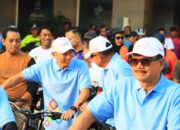 Kapolres Kediri Kota Ikuti Kegiatan  Apeksi Bersepeda dalam rangka Penanaman Pohon dan Penyebaran Benih Ikan