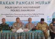 Polres Pasuruan Gelar Gerakan Pangan Murah, Sediakan 2 Ton Beras Warga Sukorejo Dan Tosari