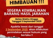 Polres Kediri Kota Berikan Batas Waktu Pengembalian Barang Hasil Jarahan 3 September 2025