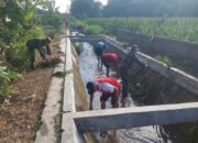 Babinsa Kelurahan Turi Bersama Warga Laksanakan Kerja Bakti Pembersihan Saluran Air