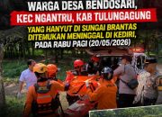 Warga Tulungagung yang Hanyut di Sungai Brantas Ditemukan Meninggal di Kediri