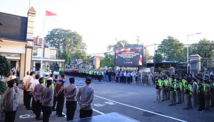 Polres Kediri Kota Gelar Apel Pengamanan Malam Takbir Idul Adha 1447 H, Kapolres Tekankan Pengamanan Humanis dan Persuasif
