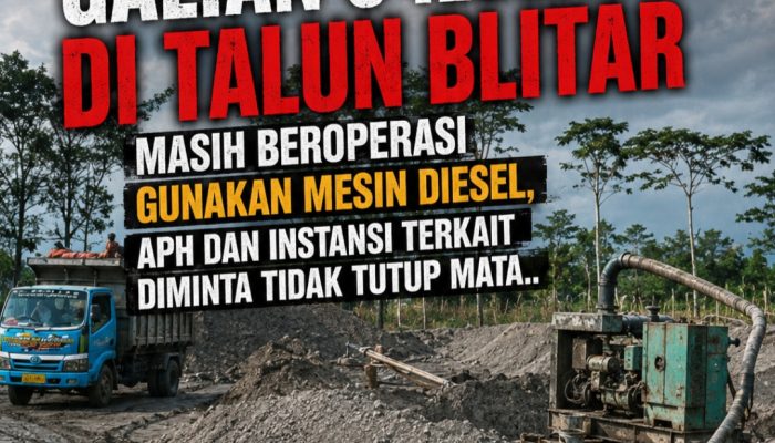 Dugaan Galian C Ilegal di Talun Blitar Masih Beroperasi Gunakan Mesin Diesel Dongfeng, APH dan Instansi Terkait Diminta Tidak Tutup Mata..