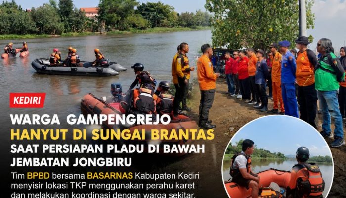 Warga Gampengrejo Hanyut di Sungai Brantas Saat Persiapan Pladu di Bawah Jembatan Jongbiru