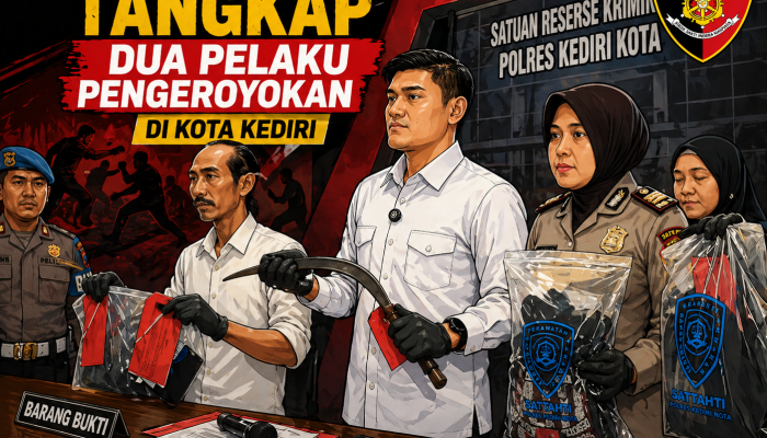Dua pelaku pengeroyokan di kota kediri ditangkap satreskrim polres kediri kota