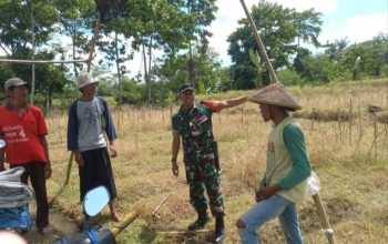 Dukung Ketahanan Pangan, Babinsa Kaweron Bersama Poktan Ngudibogo III Rencanakan Kerja Bakti Irigasi