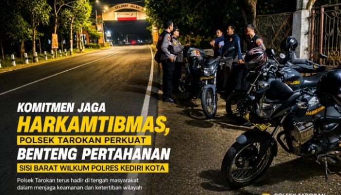 Komitmen Jaga Harkamtibmas, Polsek Tarokan Perkuat Benteng Pertahanan Sisi Barat Wilkum Polres Kediri Kota