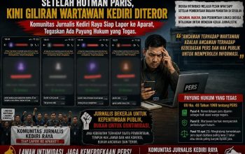 SETELAH HOTMAN PARIS, KINI GILIRAN WARTAWAN KEDIRI DITEROR: Teror Serang Demokrasi, Praktisi Hukum Beri Waktu 1×24 Jam Klarifikasi