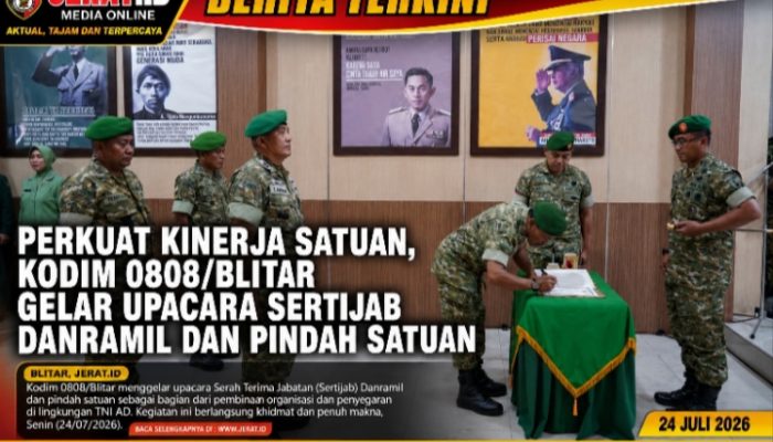 Perkuat Kinerja Satuan, Kodim 0808/Blitar Gelar Upacara Sertijab Danramil Dan Pindah Satuan