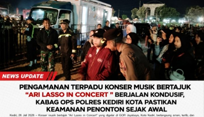 Pengamanan Terpadu Konser Musik Bertajuk “ Ari Lasso in Concert “ Berjalan Kondusif, Kabag Ops Polres Kediri Kota Pastikan Keamanan Penonton Sejak Awal