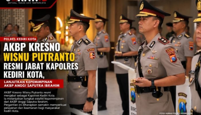 AKBP Kresno Wisnu Putranto Resmi Jabat Kapolres Kediri Kota, Lanjutkan Kepemimpinan AKBP Anggi Saputra Ibrahim