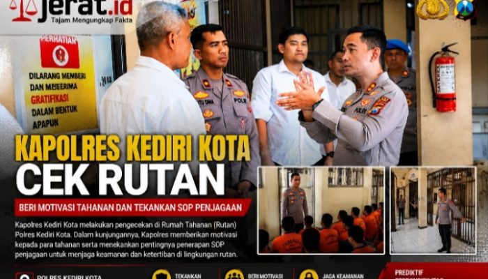 Kapolres Kediri Kota Cek Rutan, Beri Motivasi Tahanan dan Tekankan SOP Penjagaan
