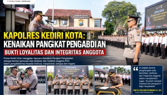 Kapolres Kediri Kota: Kenaikan Pangkat Pengabdian Bukti Loyalitas dan Integritas Anggota