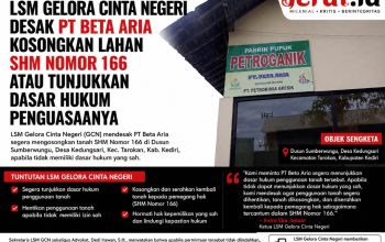 LSM Gelora Cinta Negeri Desak PT Beta Aria Kosongkan Lahan SHM Nomor 166 atau Tunjukkan Dasar Hukum Penguasaannya