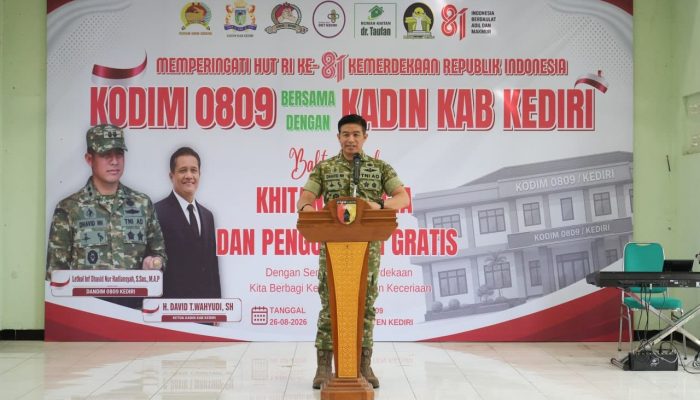 Kodim 0809/Kediri Gelar Khitan Bahagia dan Pengobatan Gratis Semarakkan HUT Ke-81 Kemerdekaan RI