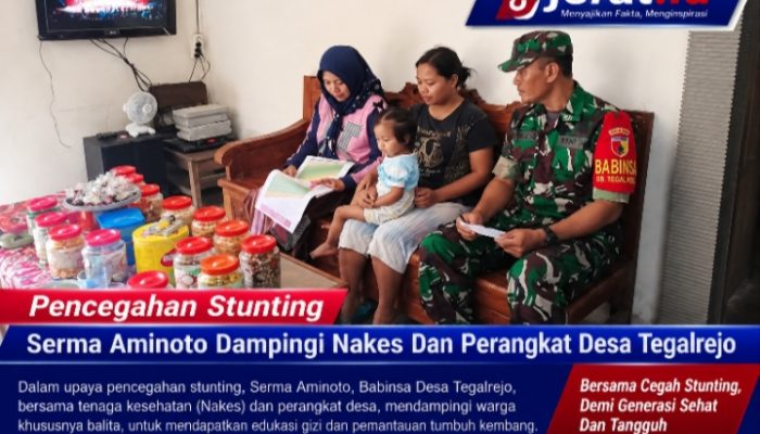 Pencegahan Stunting, Serma Aminoto Dampingi Nakes Dan Perangkat Desa Tegalrejo