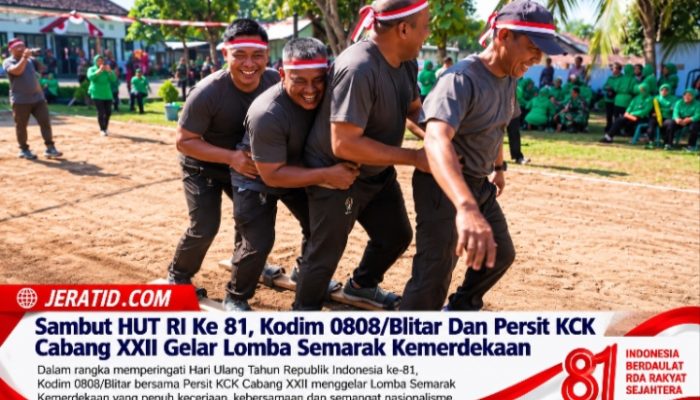 Sambut HUT RI Ke 81, Kodim 0808/Blitar Dan Persit KCK Cabang XXII Gelar Lomba Semarak Kemerdekaan