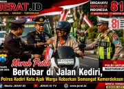 Merah Putih Berkibar di Jalan Kediri, Polres Kediri Kota Ajak Warga Kobarkan Semangat Kemerdekaan
