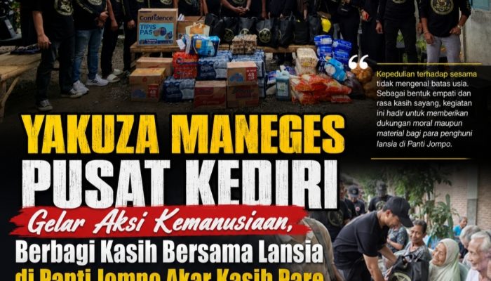 YAKUZA MANEGES PUSAT KEDIRI Gelar Aksi Kemanusiaan, Berbagi Kasih Bersama Lansia di Panti Jompo Akar Kasih Pare
