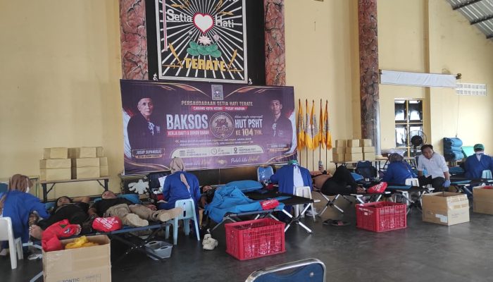 Setetes Darah untuk Sesama: PSHT Cabang Kota Kediri Gelar Aksos Donor Darah Peringati HUT ke-104