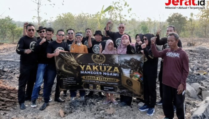 Aksi Kemanusiaan, Yakuza Maneges Ngawi Salurkan Bantuan untuk Korban Kebakaran Mbah Kadiran
